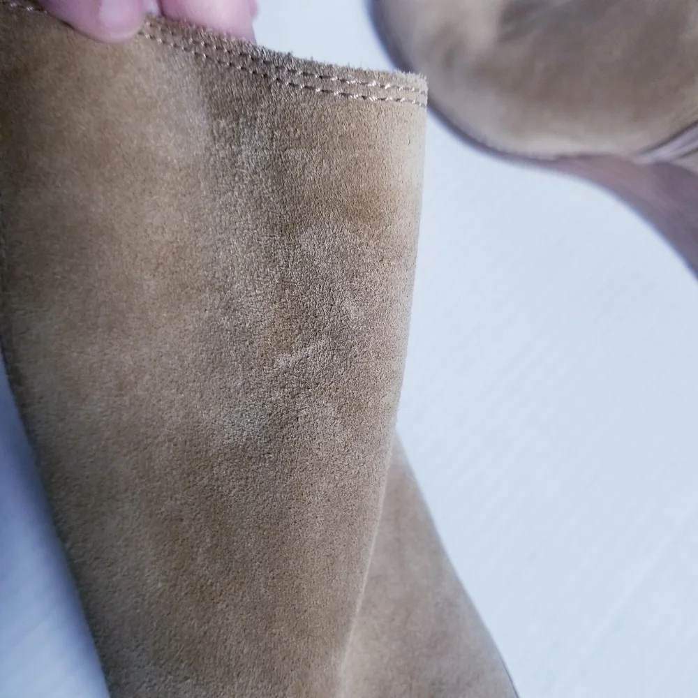 LUCKY BRAND TANISH BROWN WEDGED ANKLE ZIPPER BOOTS SIZE 10